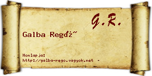 Galba Regő névjegykártya